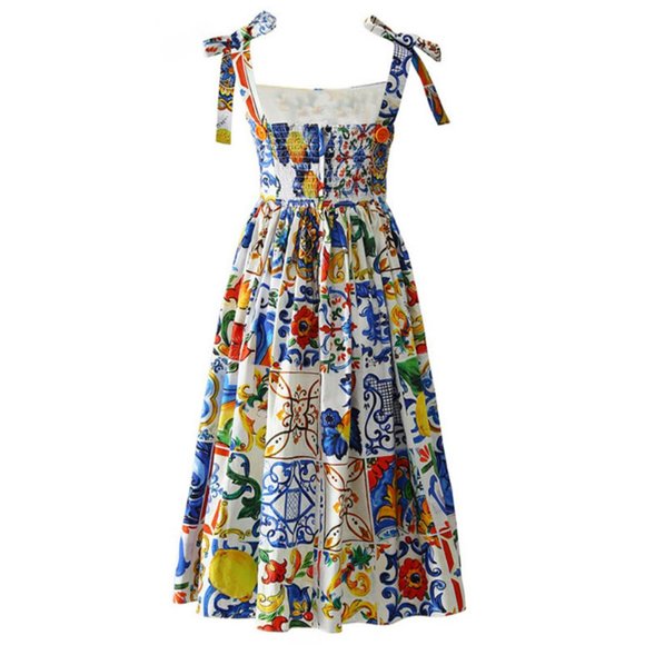 Extremely high-end Majolica dress (unbranded) - Picture 2 of 9